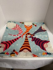 Gnome Christmas Pillow COVER 17" x 17" Burlap New w/o Tags