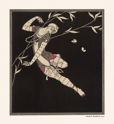 Nijinsky Art Print   George Barbier 1913 Art Deco Ballet Costume Illustration