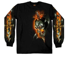 ELECTRIC SKULL LONG SLEEVE BIKER SHIRT. NEW!!!. BOX OK