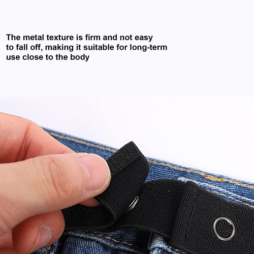 Adjustable Elastic Trouser Waistband Extender Maternity Pant Waistband Black - Picture 4 of 12