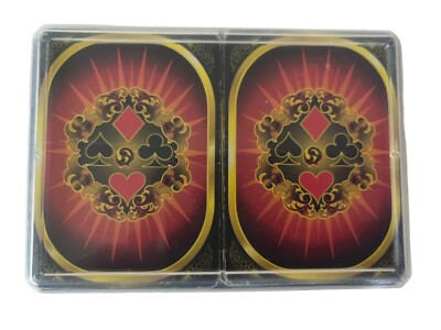 Vintage Card Deck Double Set With Carrier