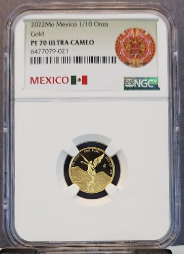 2022 MEXICO GOLD LIBERTAD 1/10 ONZA NGC PF 70 ULTRA CAMEO RARE PERFECTION
