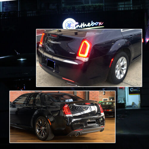 Smoked Rear Bumper Reflector LED Tail Brake Signal Lights For 15-22 Chrysler 300 - Picture 10 of 11