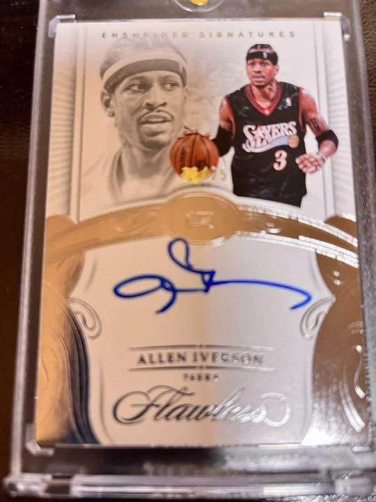 Allen Iverson Autograph Panini Flawless Basketball Card Sixers 2017-18 Sport