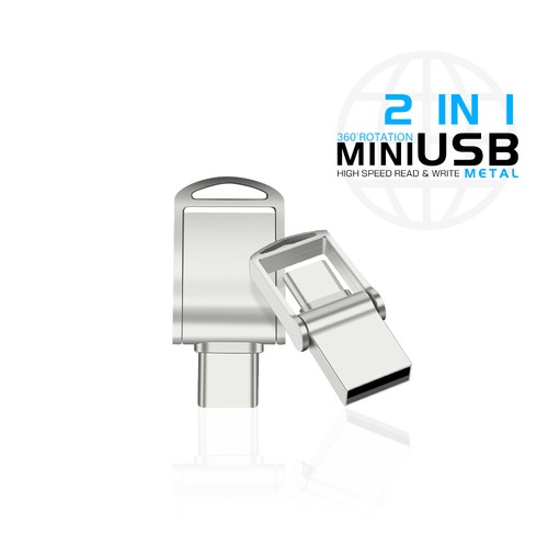 Mini Type-C for Android USB 2.0 Flash Drive Free Logo Pen Drive 2IN1 64GB 32GB - 第 4/13 張圖片
