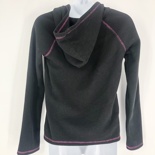 SO Girls Fleece Black & Pink Accent Warm Hooded Sweatshirt Hoodie W/ Pocket - Picture 7 of 8