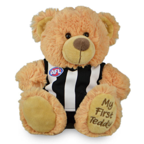 AFL Collingwood First Teddy Bear 23cm Plush Stuffed Animal Kids Soft Toy 0m+ - Picture 1 of 1