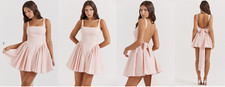 House of CB FLORIANNE SOFT PEACH BOW MINI DRESS