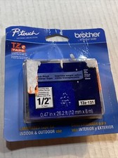 Genuine P-touch Brother Tze-131 Black Print On Clear Tape 12mm X 8m 1/2  
