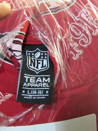 NFL San Francisco 49ers Red Hooded Pullover Sweatshirt Silk Screened M(10-12) - Picture 3 of 3