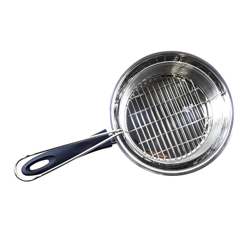 Stainless Steel Chip Pan Deep Cooking Fryer Pot Frying Basket Saucepan