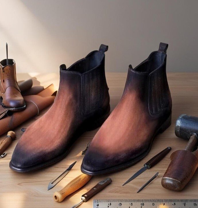 Men's Handmade Leather Chelsea Ankle Boots Casual Classic Design-image