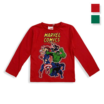 Marvel Avengers Shirt Kinder Langarmshirt Baumwolle Offiziell 5560