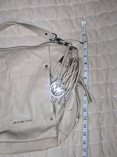 Michael Kors Bag Off White Leather Hobo Slouchy Handbag Hobo Bag Purse - Picture 9 of 10