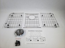 Stainless Steel Sink Protector 28-3/8"x14-3/16" w/ Rear Drain for Bottom of Sink