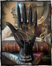 Black Palmistry Statue - Your Fate is In Your Hands - Chiromancy - oddities