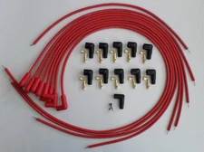 Small Block CHEVY 327-350-400  8mm RED UNIVERSAL Spark Plug Wires-Points Cap USA