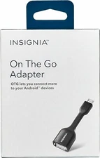 NEW Insignia OTG On The Go Micro USB-to-USB Type-A Adapter Cable Android Device