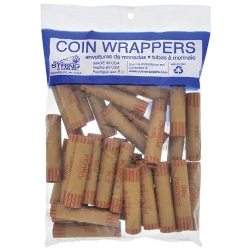 36 Rolls Preformed Coin Wrappers Tubes Pennies eBay