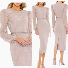 $495 Mac Duggal Midi Dress In Antique Violet Women’s Size 12