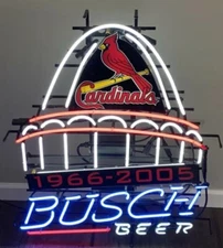 St. Louis Cardinals Stadium Beer 24"x20" Neon Light Lamp Sign Bar Real Glass