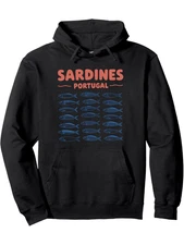 Men'S Vintage Sardines Portugal Tinned Fish Graphic Hoodie - Retro 70s80s Inspir