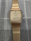 Seiko Watch Men 32mm Gold Dial Gold Tone 8431-5060 New Old Stock New Batt