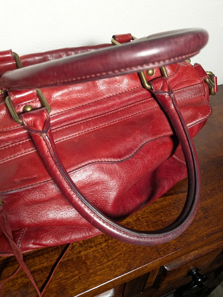 Bolso de Mano Rebecca Minkoff Rojo Doble Asa Cremallera Foto 2 de 4