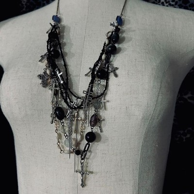 Y2k vkei kmrii hyde gunda ハンドメイド ネックレス Necklace 14Th Addiction Kmrii Y2K Gunda Remake Handmade Black Used