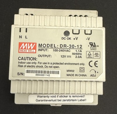 Mean Well DR-30-12 Hutschienen-Netzteil (DIN-Rail) 12 V/DC 2A 24W