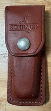 Vintage Schrade Tan Leather Sheath ONLY 4” No Pocket Knife ~ EUC (A)