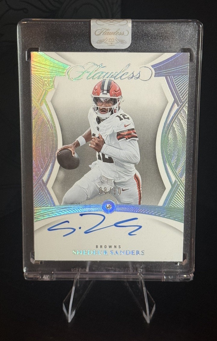 SHEDEUR SANDERS 2025 FLAWLESS ROOKIE AUTO DIAMOND GEM /10 #RGS-SSS BROWNS Q0593