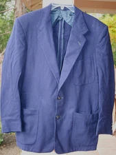 Vintage 30s/40s "Cal-Anita" Lassar & Bick Co Blue Wool Sportscoat Suit Jacket 38