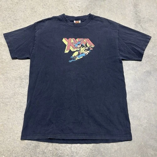 Vintage Y2K X-Men Wolverine Marvel Comics Graphic T-Shirt Black Size L