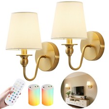 Battery Operated Wall Sconces set of Two,Wireless Wall Sconces with 10000mAh ...