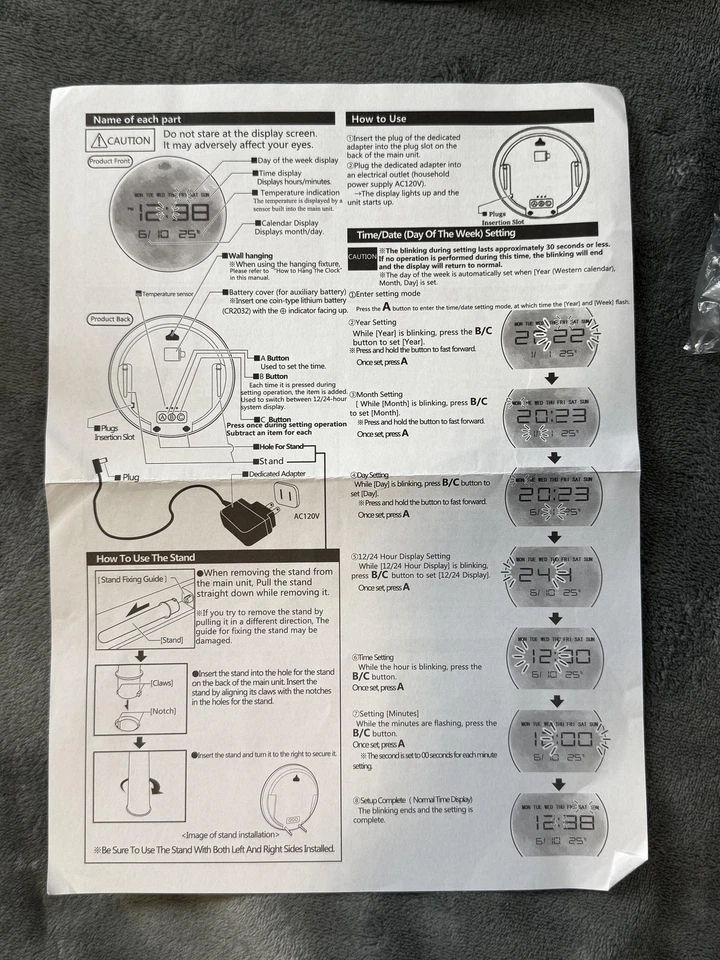 Nbdeal Urano Planeta LED Reloj de Pared Digital Hora Fecha Temperatura Calendario Retroiluminado 12 pulgadas Foto 4 de 4