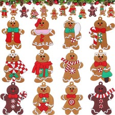 Gingerbread Man Ornaments 12pcs Gingerbread Christmas Decorations for Tree