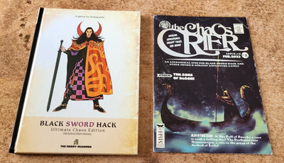 Black Sword Hack Ultimate Chaos Edition RPG hardcover & Chaos Crier Issue 0