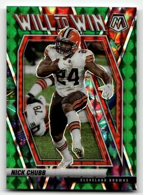 2021 Panini Mosaic #WW-10 Nick Chubb Will to Win Mosaic Green