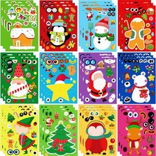 36 Sheets Christmas Stickers for Kids, DIY Christmas Crafts for Party Favors ...