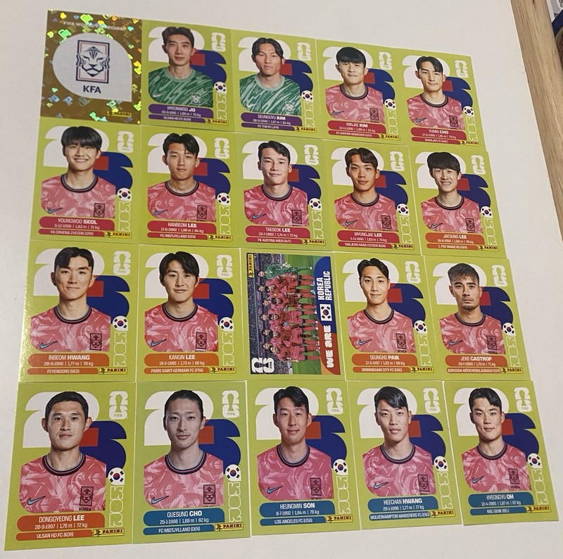 20x South Korea Complete Swiss Edition Green 2026 World Cup Panini United Ed