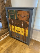 Vintage Suitcase-Style Chest of Drawers – Hand-Painted, Unique Statement Piece