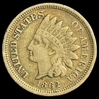 1862 Indian Head Cent - Antique United States of America 1c Penny Coin