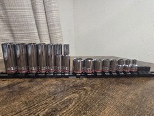 Kobalt Sockets Wilth Olsa Tolols Rail , 12 Point Socket Set Of 15 Suckets .