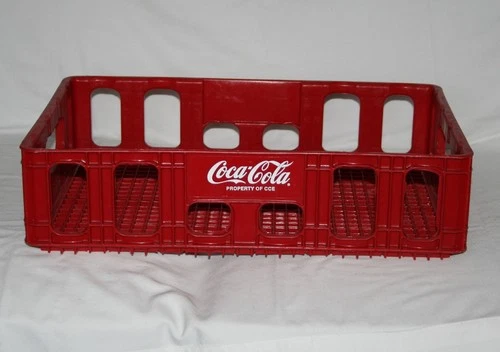 Vintage Hard Red Plastic Soda Coca Cola Crate for 16 & 20 oz Bottles