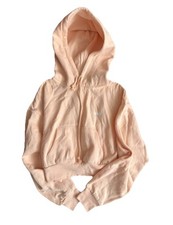 NWT Levi's Logo Long Sleeve Cropped Fleece Hoodie with Pocket - Pale Peach