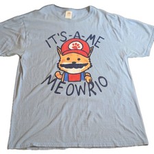 VINTAGE 90'S FRUIT OF THE LOOM T-SHIRT Kitty Mario Size Large Super Mario T HTF