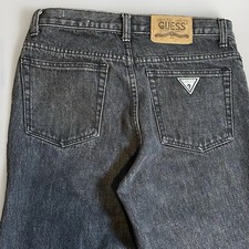 Vintage Guess Jeans Black Jeans Denim Mens Size 31 Made in USA Straight Marciano