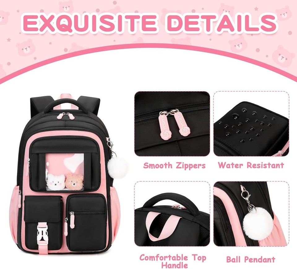 Backpack Essentials Girl Ergonomic and Durable Kids Backpack for Girls, Perfect Fit for School ...