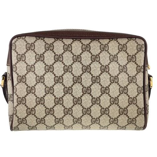 GUCCI Antiguo Gucci Línea Jerez PVC Cuero Beige Marrón Bolso de Hombro 3382 - Imagen 3 de 23
